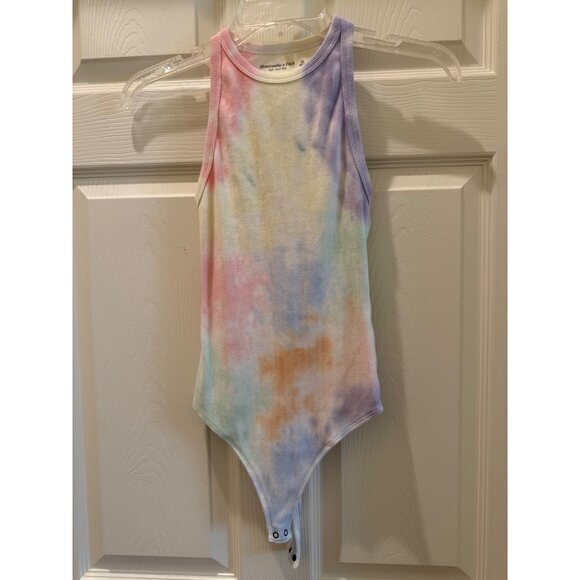 Abercrombie & Fitch XS Soft Ribbed Tie-Dye Bodysuit With Snap Closure - Picture 2 of 8